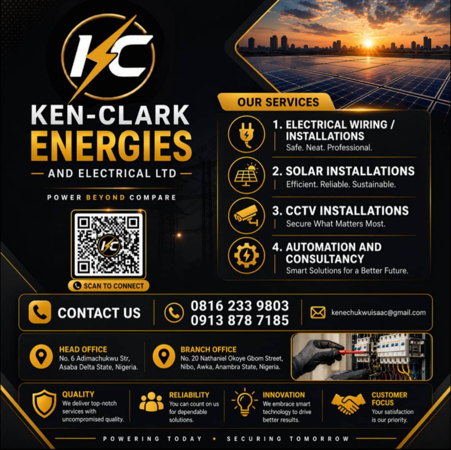 Ken-Clark Energies and Electrical LTD brand collateral
